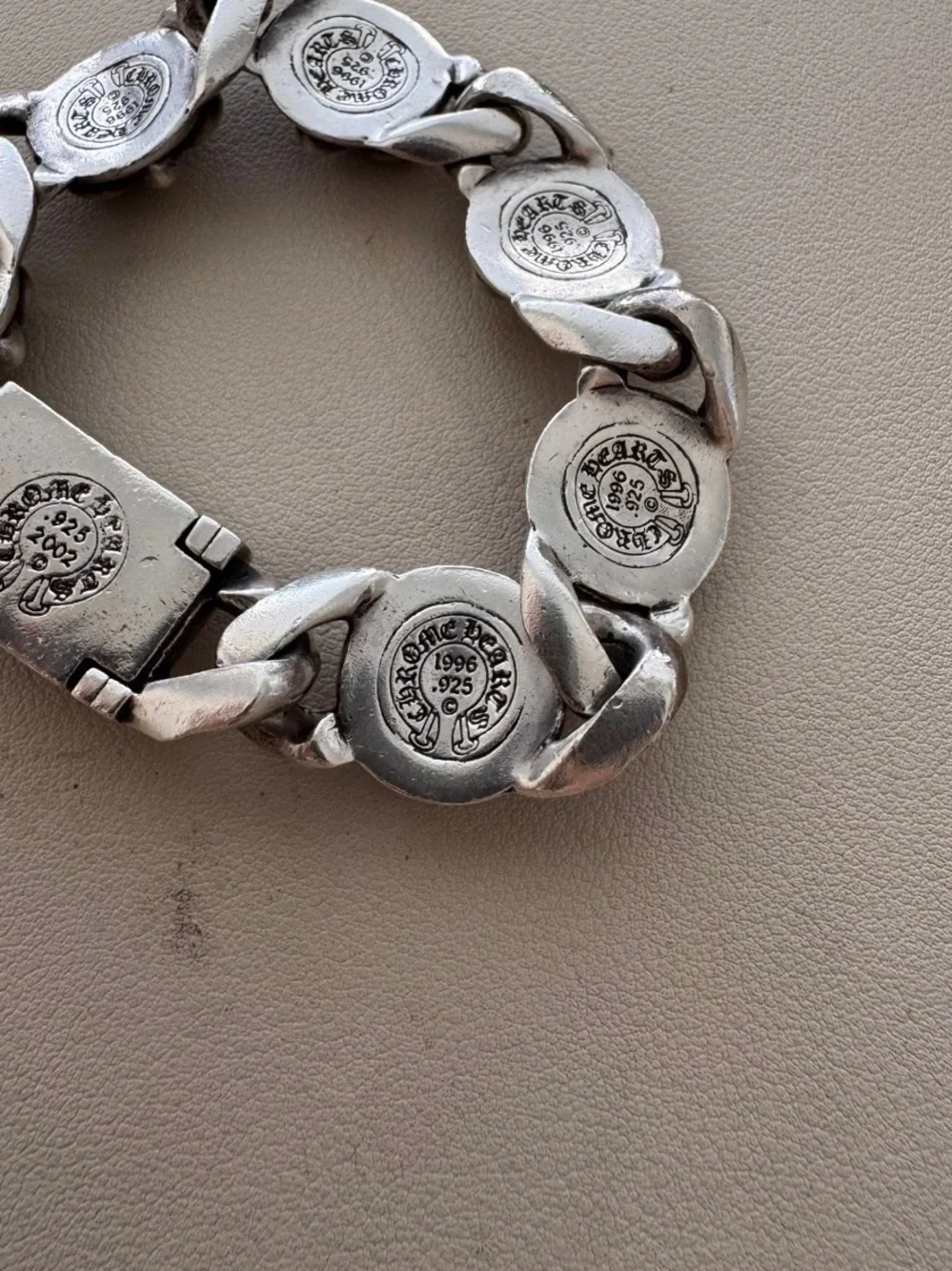 Chrome Hearts Silver Fleur de Lis Link Bracelet